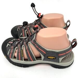 Keen Womens Newport H2 Closed Toe Waterproof Adjustable Sandals Gray Orange Sz 8